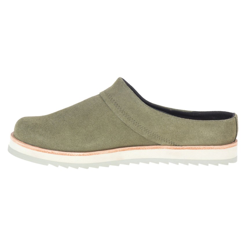 Sabots Merrell Juno Clog Suede Vert Olive Femme | S.U.ZHYS